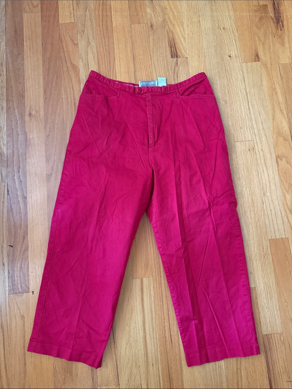 dressbarn Bright Red Straight-Leg Chinos